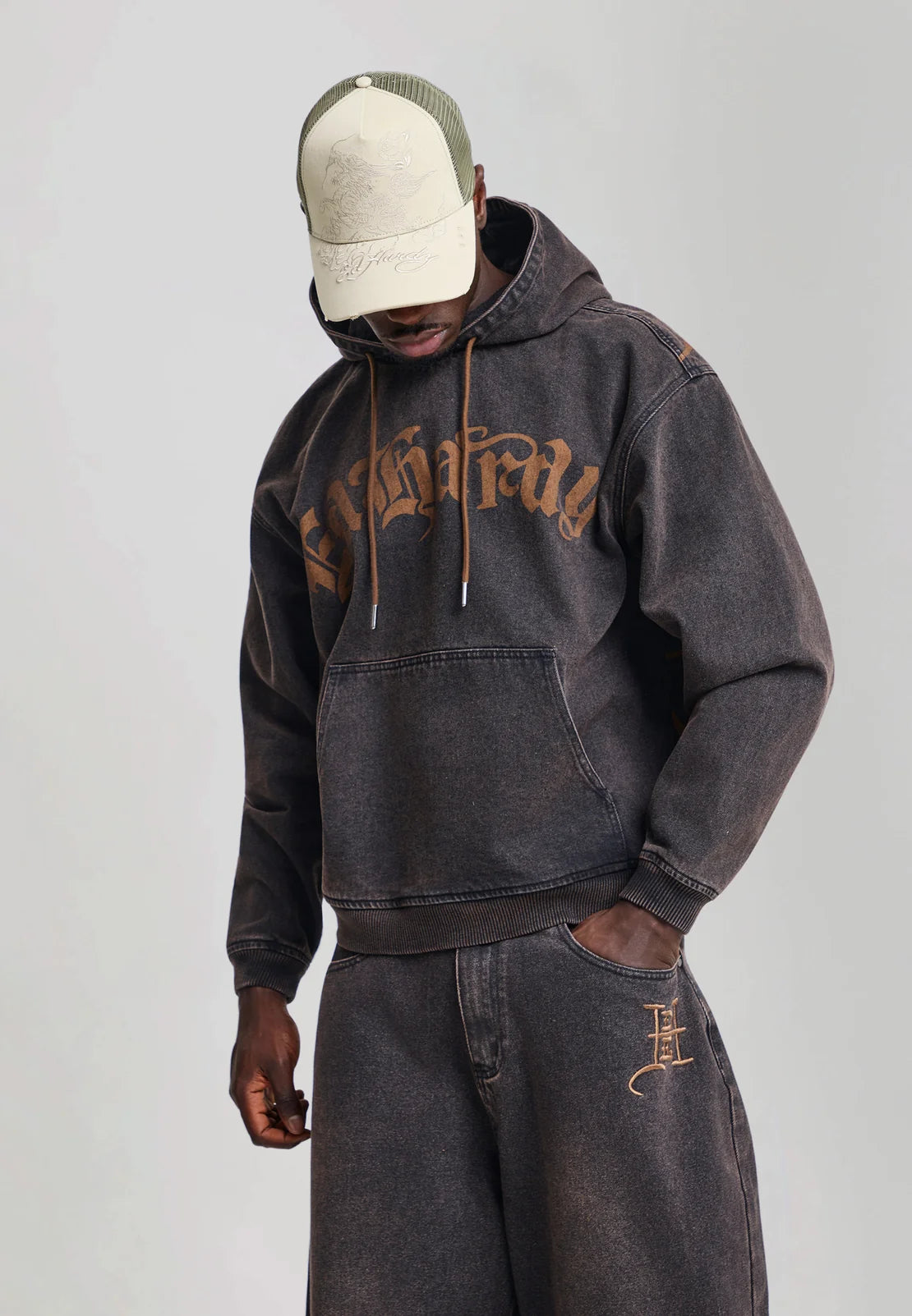 Jacket Felpa Denim Marrone Ed Hardy