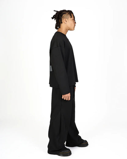 Coordinato Crewneck Logo Nero