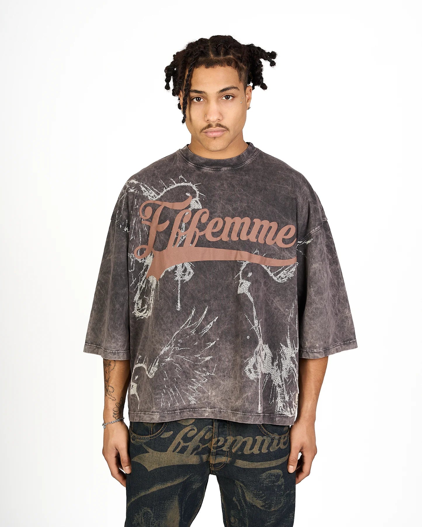 T-shirt Effemme Freedom Marrone