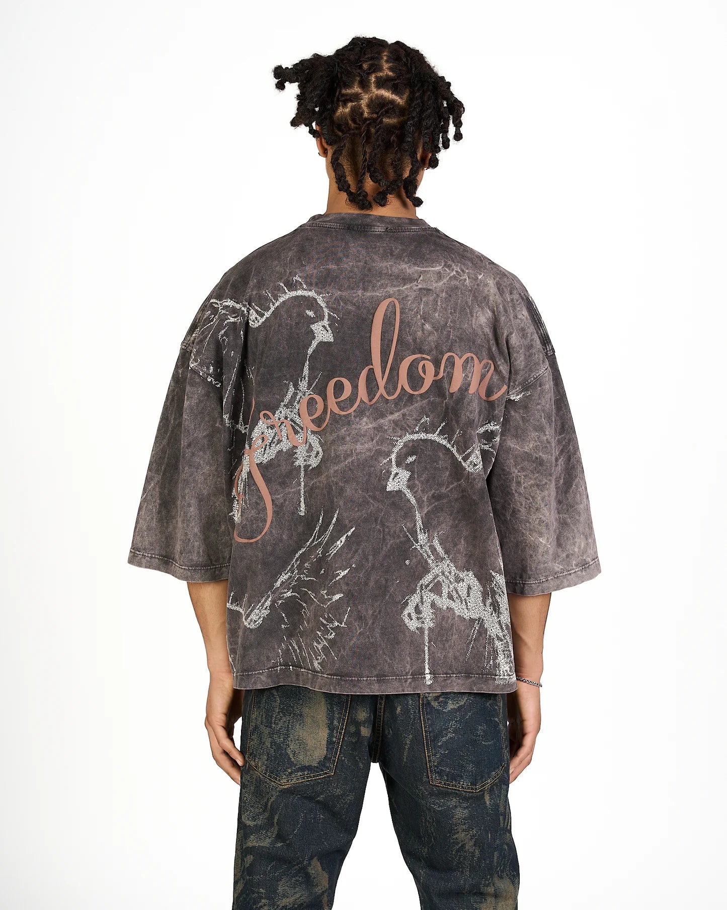 T-shirt Effemme Freedom Marrone