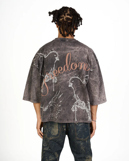 T-shirt Effemme Freedom Marrone