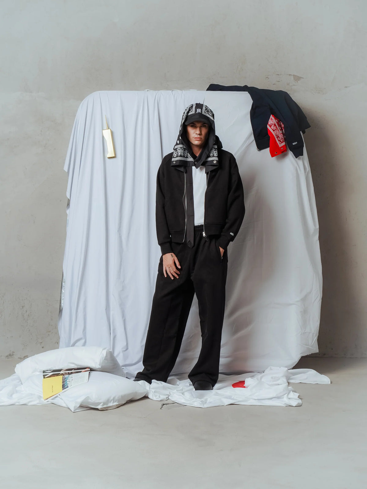 Felpa Zip Tex Premium Minimal Couture Nera