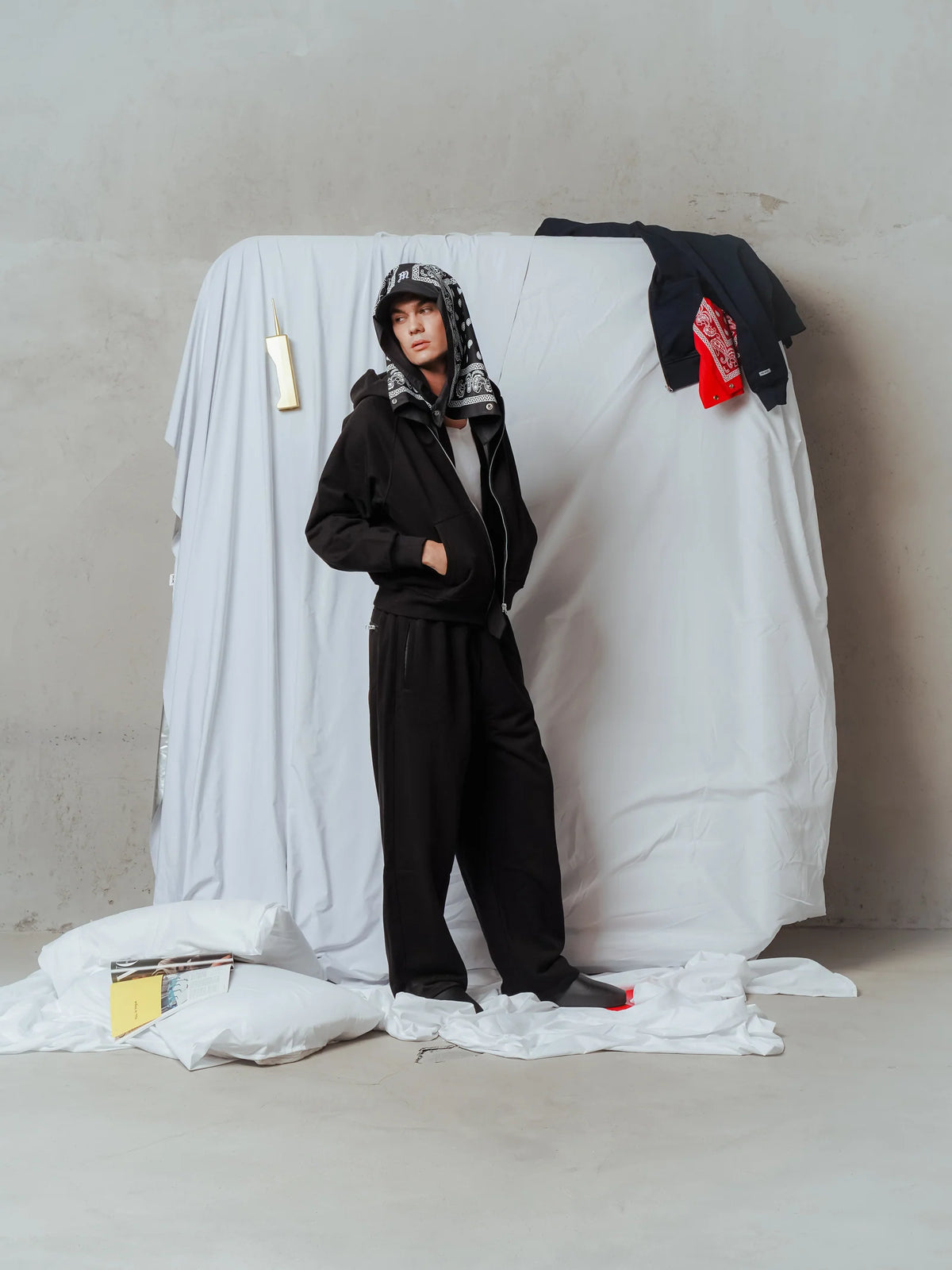 Felpa Zip Tex Premium Minimal Couture Nera