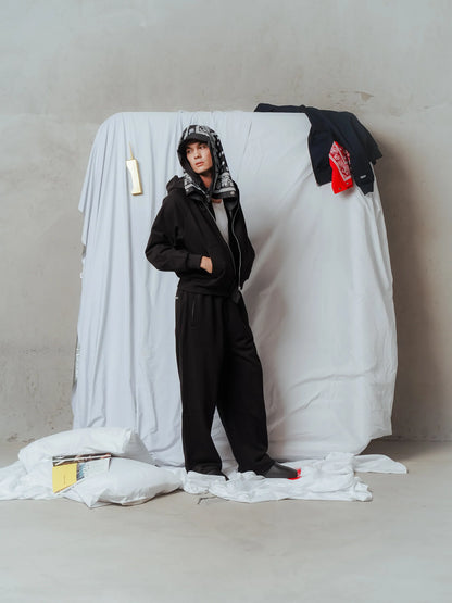 Felpa Zip Tex Premium Minimal Couture Nera