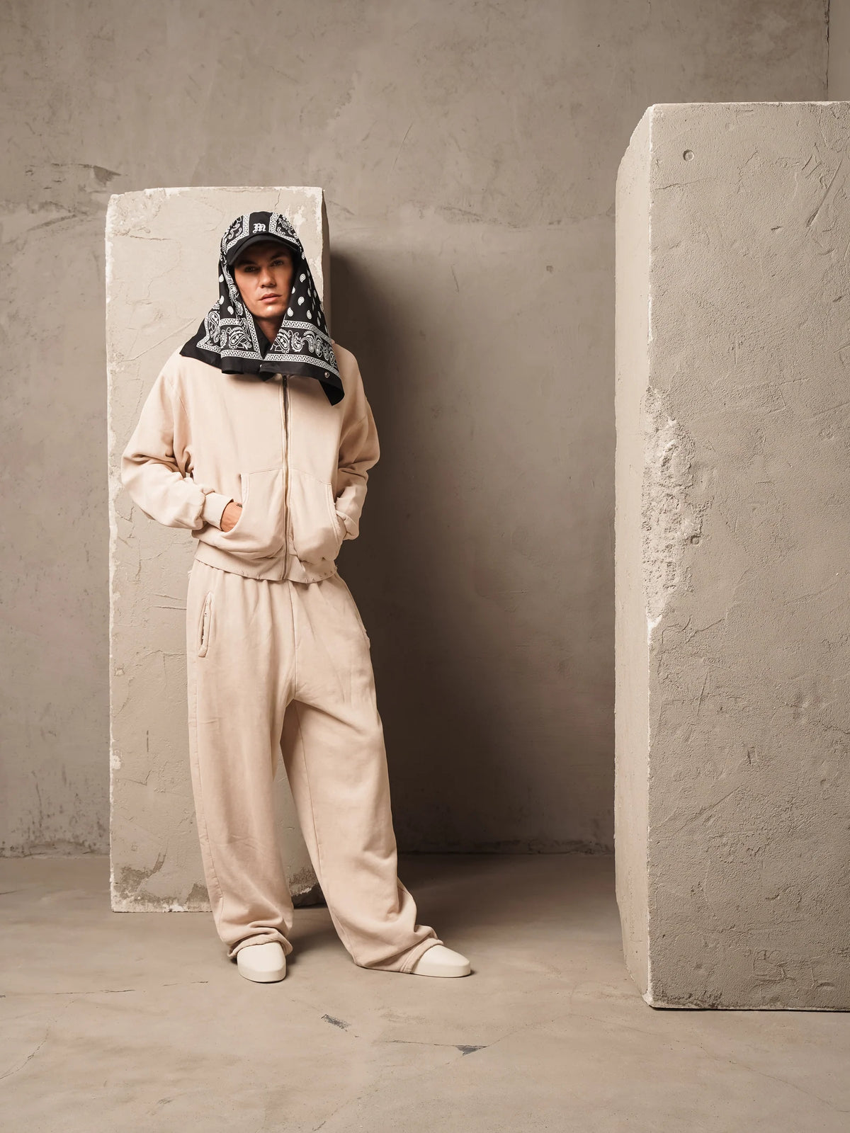 Pantaloni tuta Washed Beige Minimal Couture