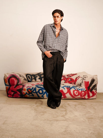 Camicia Check Minimal Couture Nera