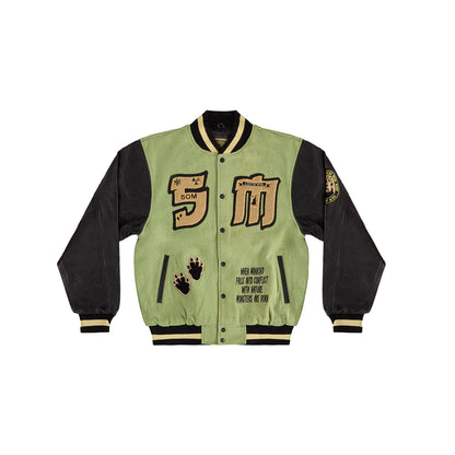 Giubotto 5tate of mind " 5OMZILLA " Varsity Jacket Military Green