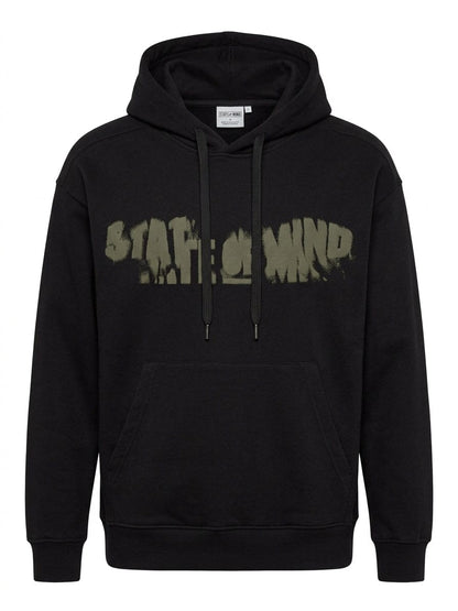Felpa Cappuccio Mottos 5tate of Mind Total Black
