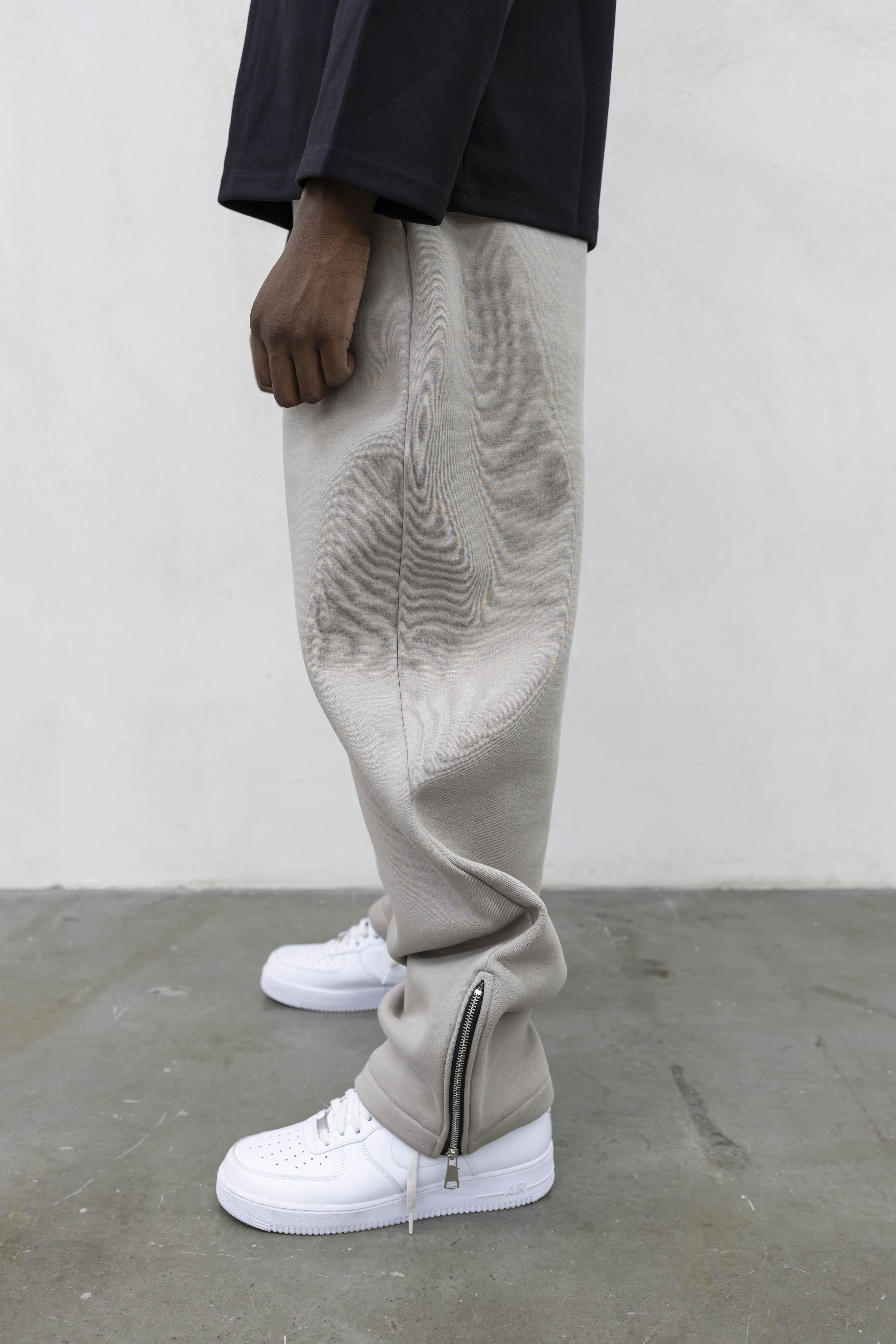 Pantalone Tuta Balloon con Zip Regolabile Sabbia