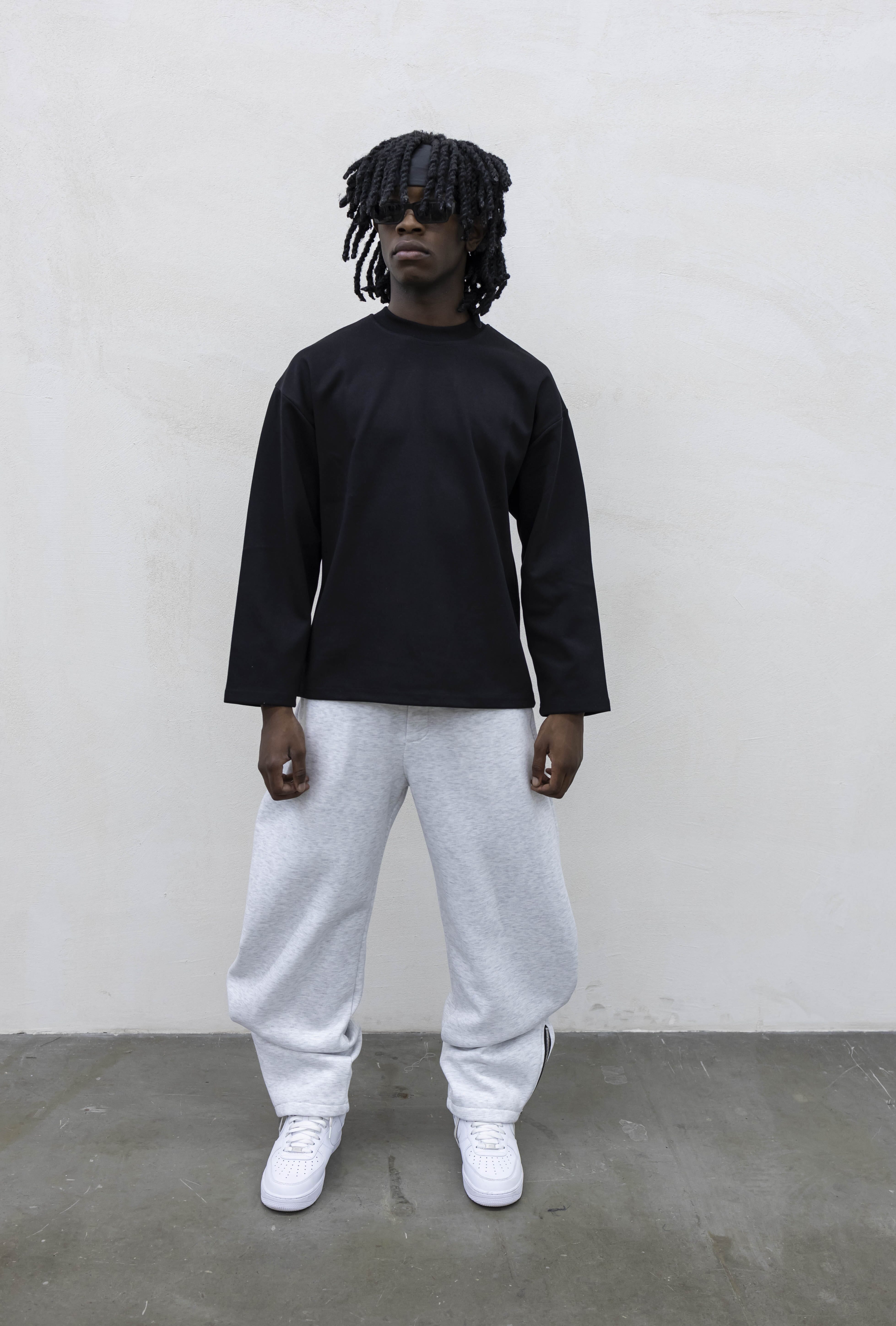 Pantalone Tuta Balloon con Zip Regolabile Grigio