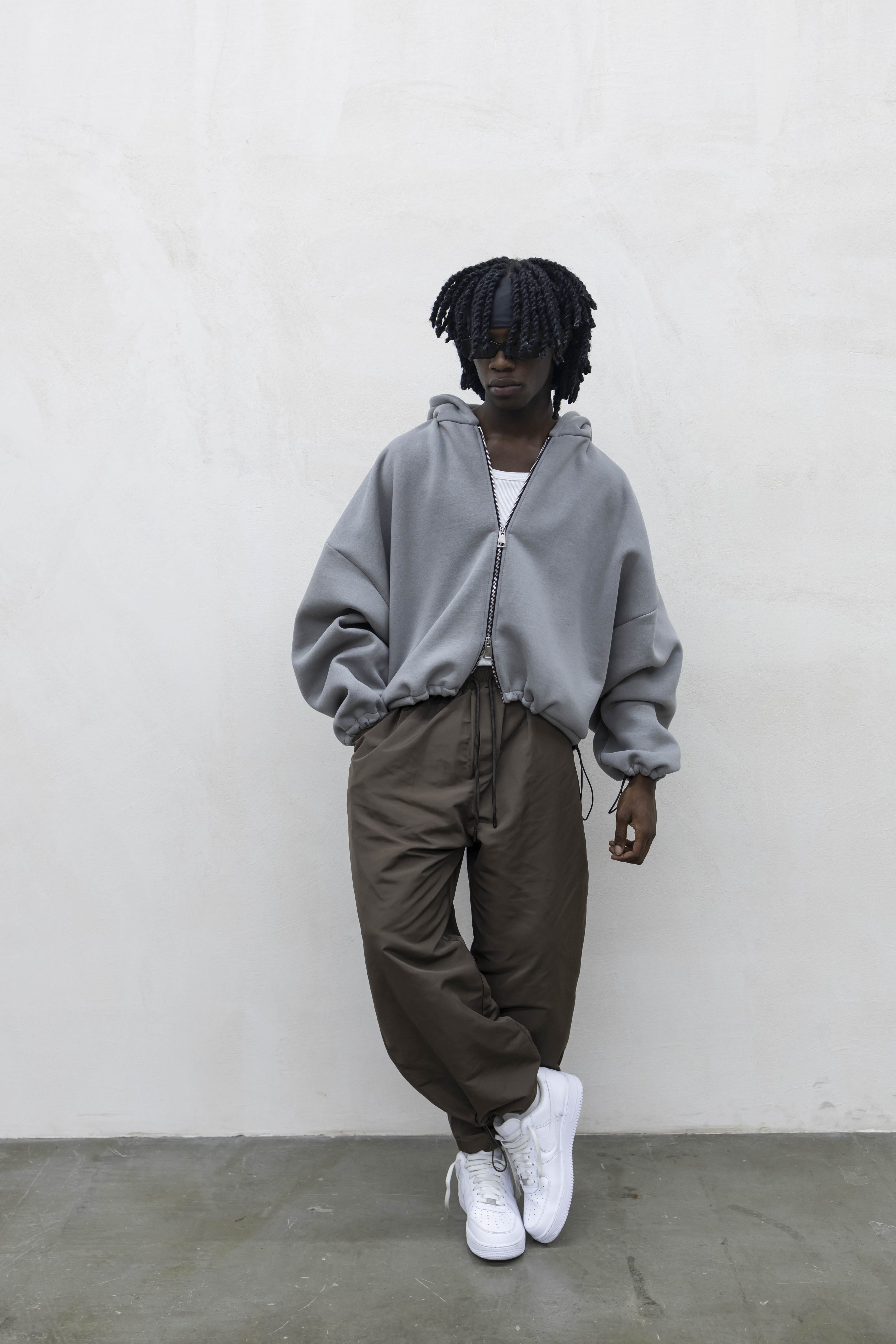 Felpa Zip Japan Grigia