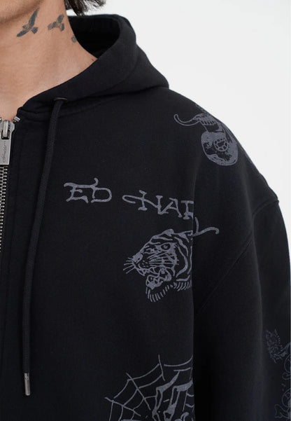 Felpa Ed Hardy Tattoo Club Zip Thru