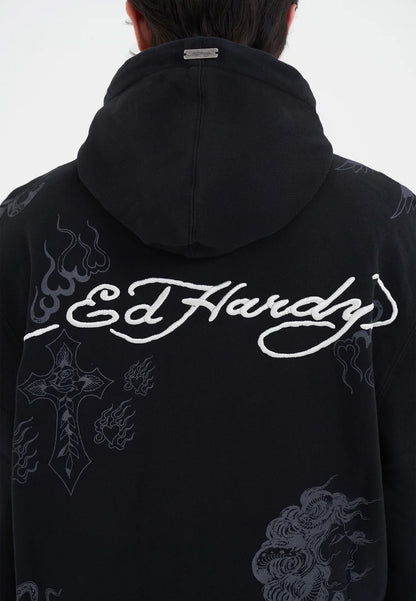 Felpa Ed Hardy Tattoo Club Zip Thru