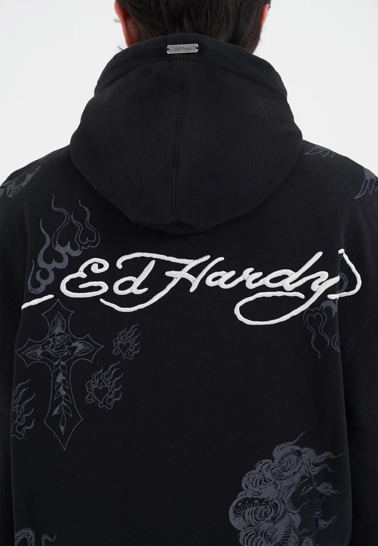 Felpa Ed Hardy Tattoo Club Zip Thru