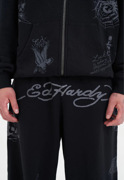 Panataloni Ed Hardy Tattoo Collage Relaxed