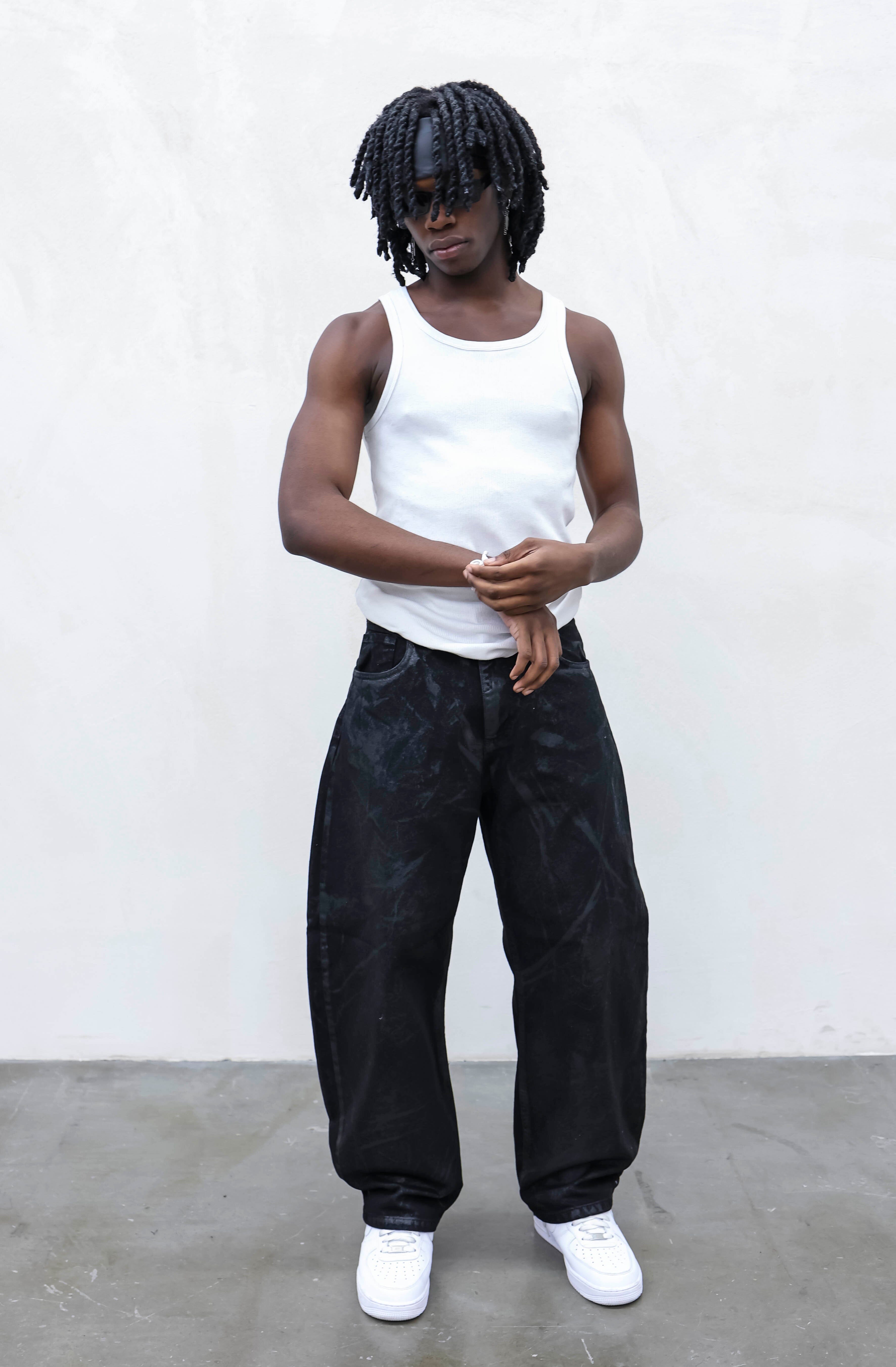 Jeans Balloon Nero Marmorizzato