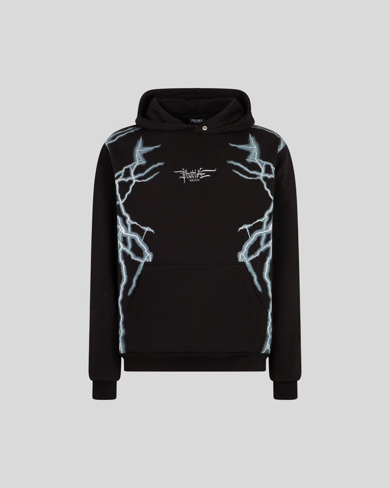 Phobia Felpa Nera Con Fulmini Laterali Bianchi