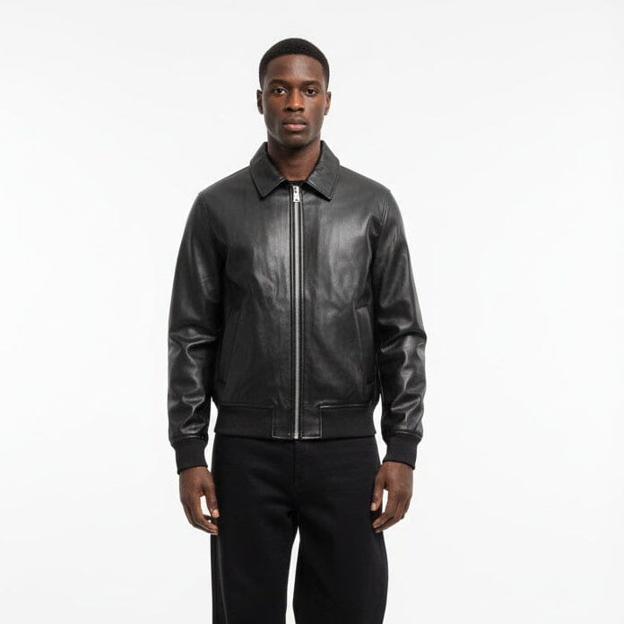 Giubbotto in Ecopelle Nera – Minimal