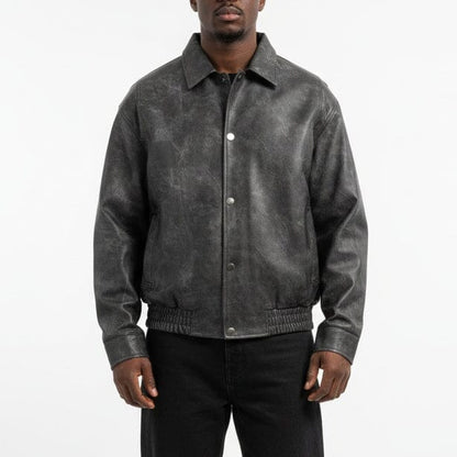 Giubbotto effetto marmorizzato grigio