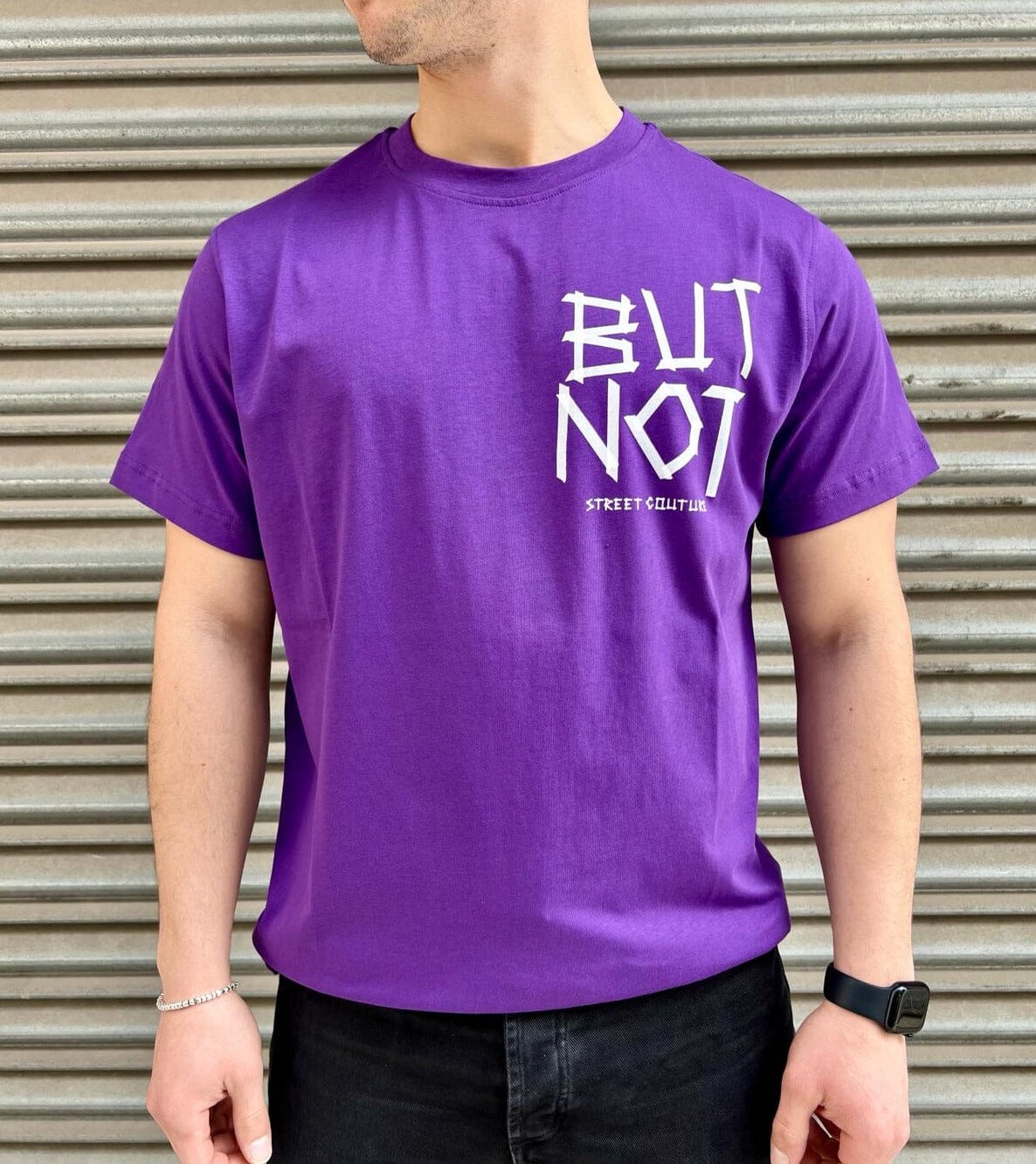 T-shirt Butnot stampa scotch viola