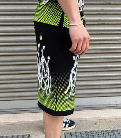 Short Mushroom Flame nero e verde