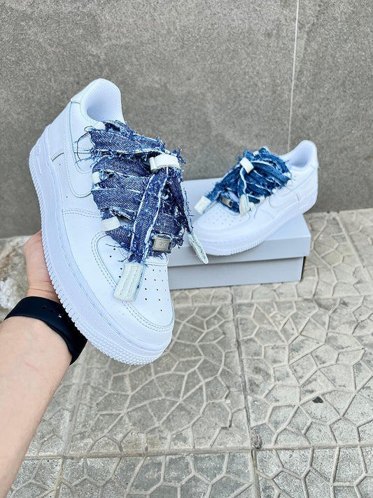 Nike air force 1  + laccio in jeans custom