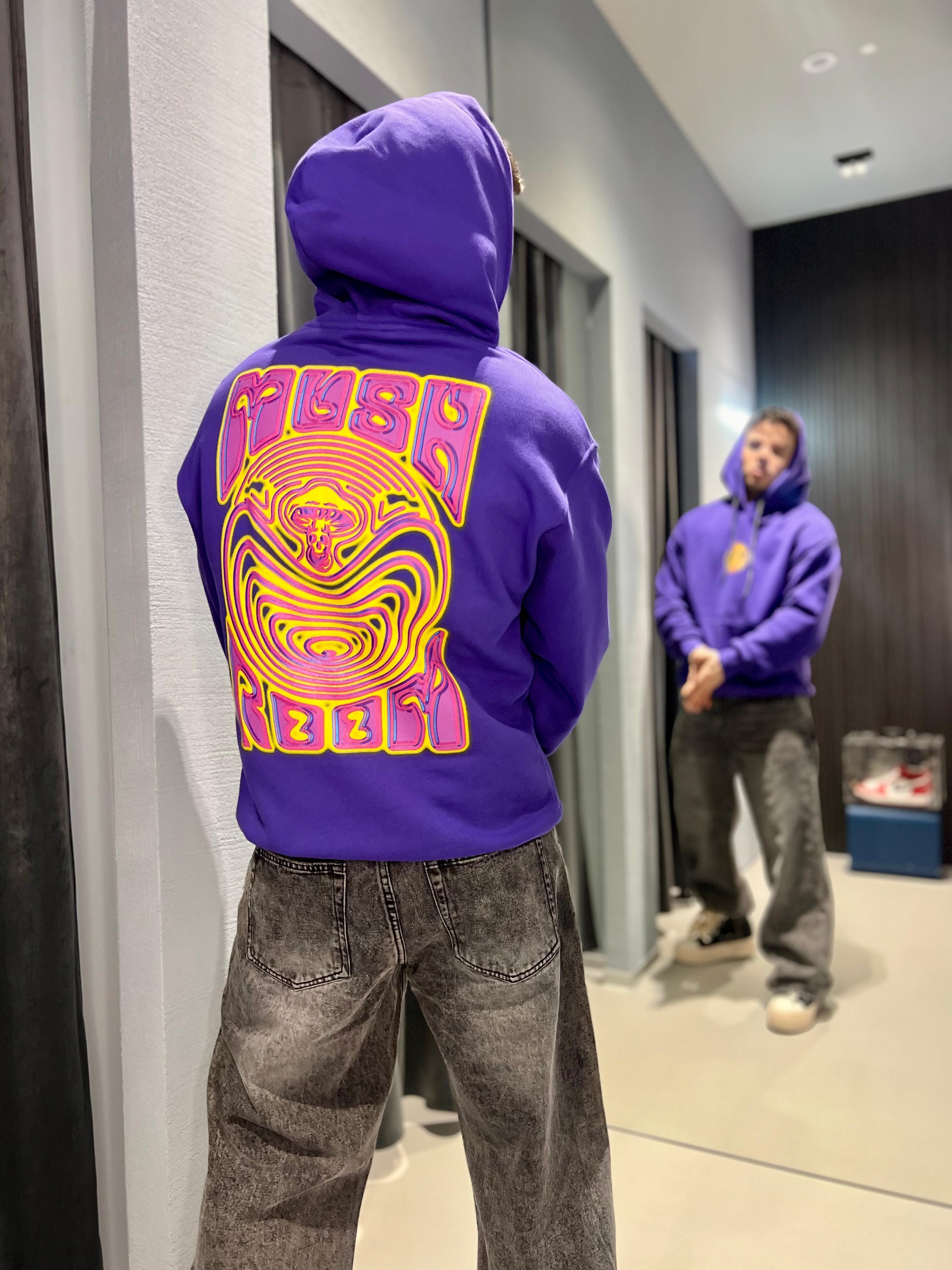 Felpa Mushroom effect neon viola