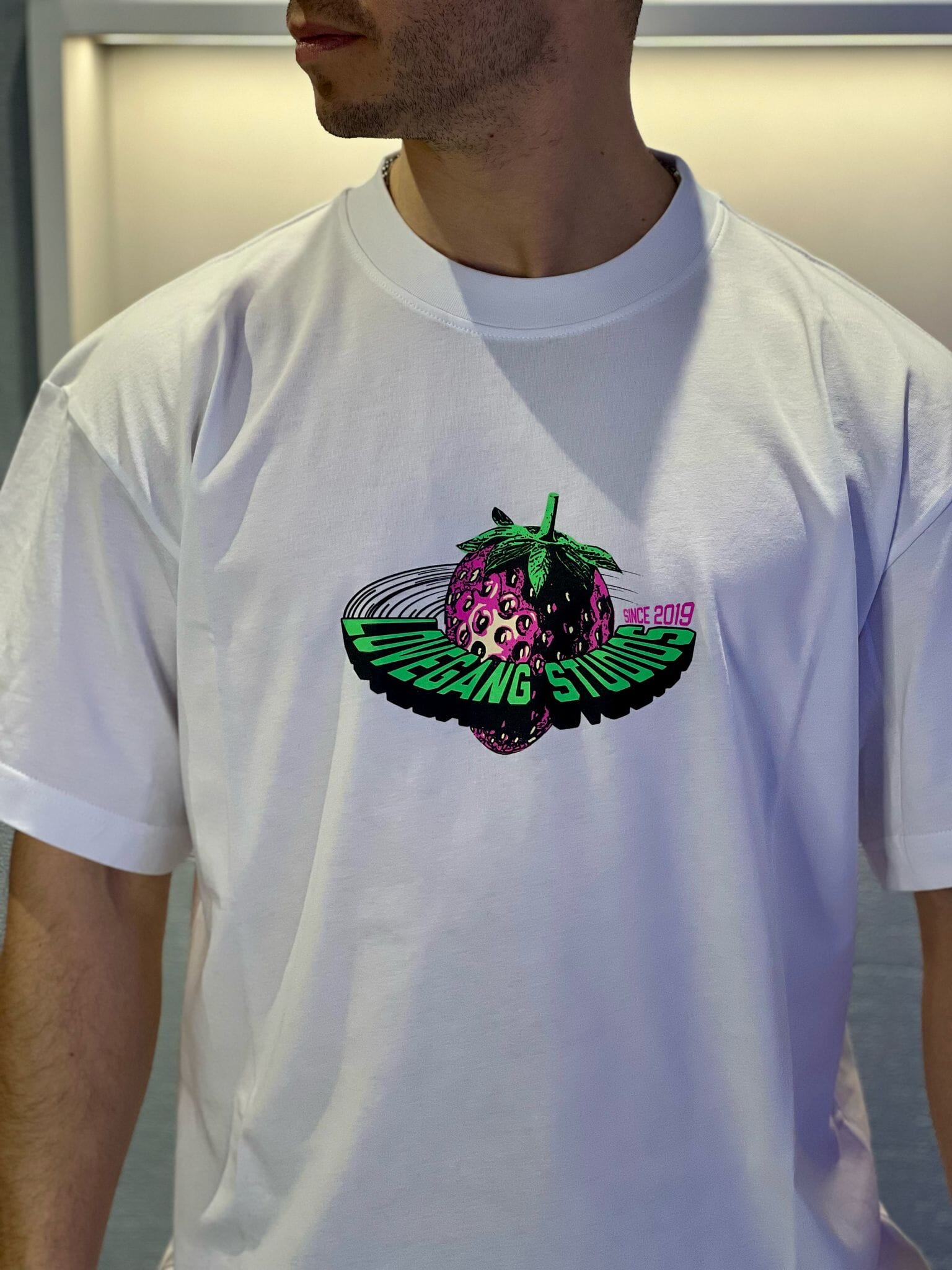 T-shirt Lovegang strawberry White