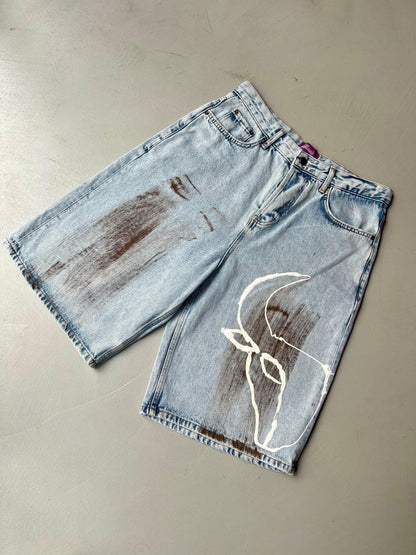 Short Effemme in denim chiaro Goat collection