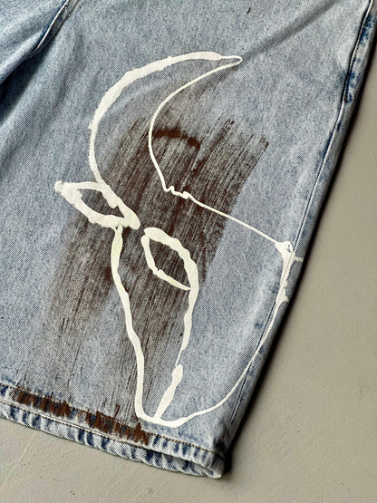 Short Effemme in denim chiaro Goat collection