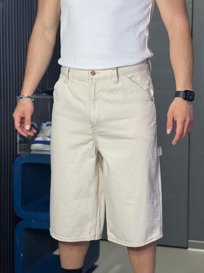 Short carpenter solid beige