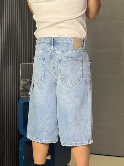 Short carpenter solid denim