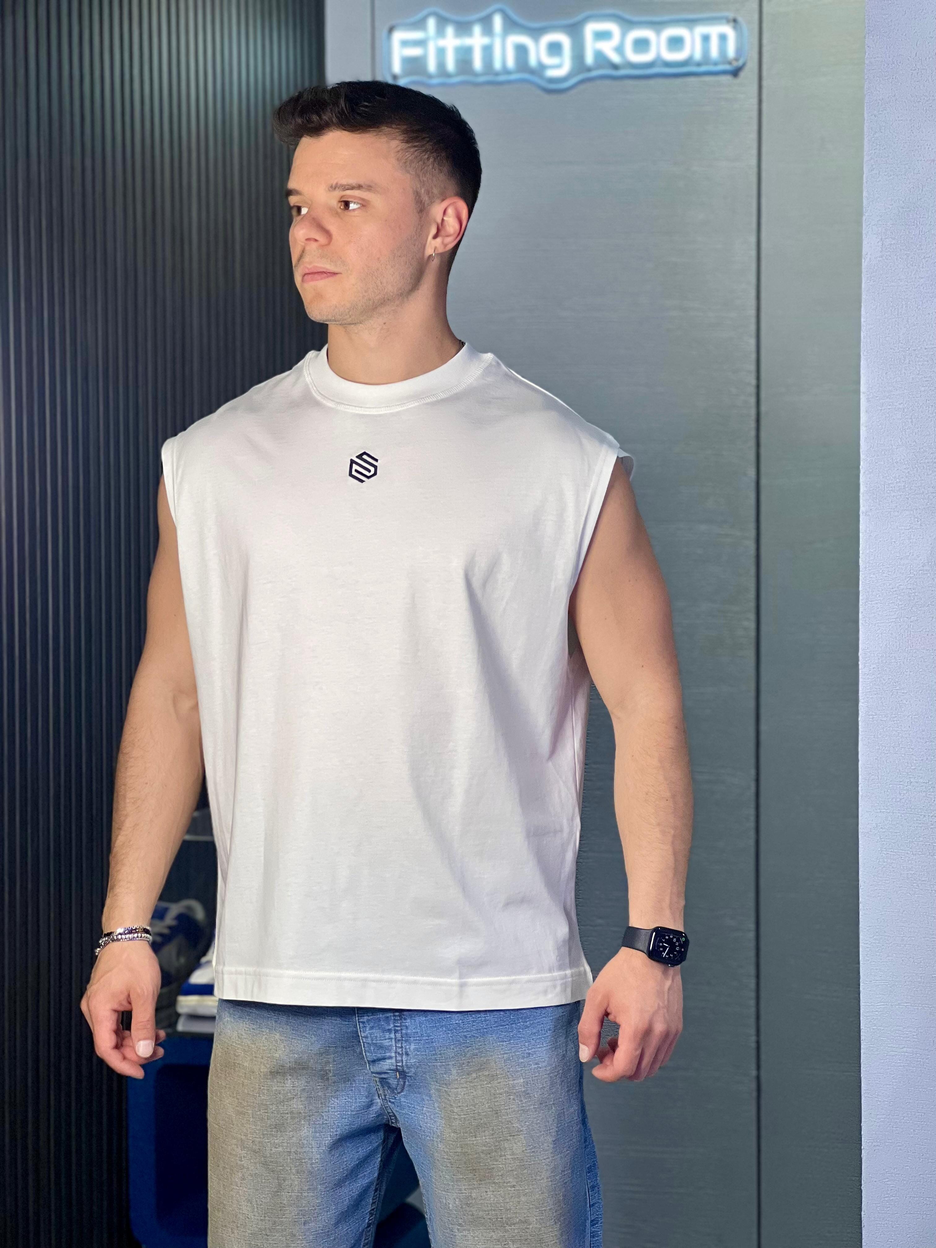 T-shirt Smanicata Capto white 100% cotone