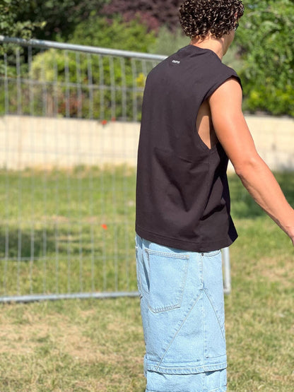T-shirt Smanicata Capto Black 100% cotone