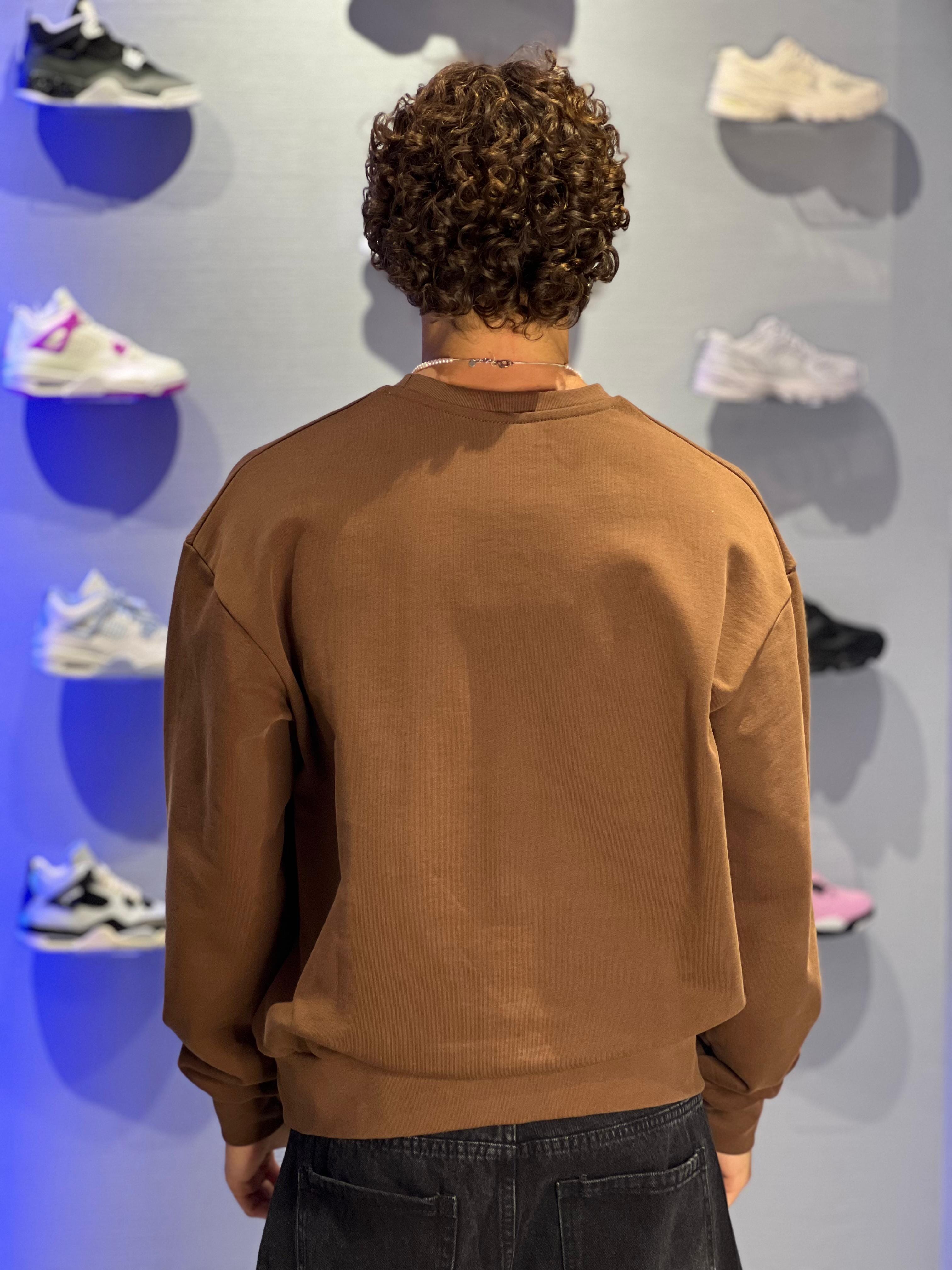 Felpa Capto Marrone – 100% Cotone Garzato