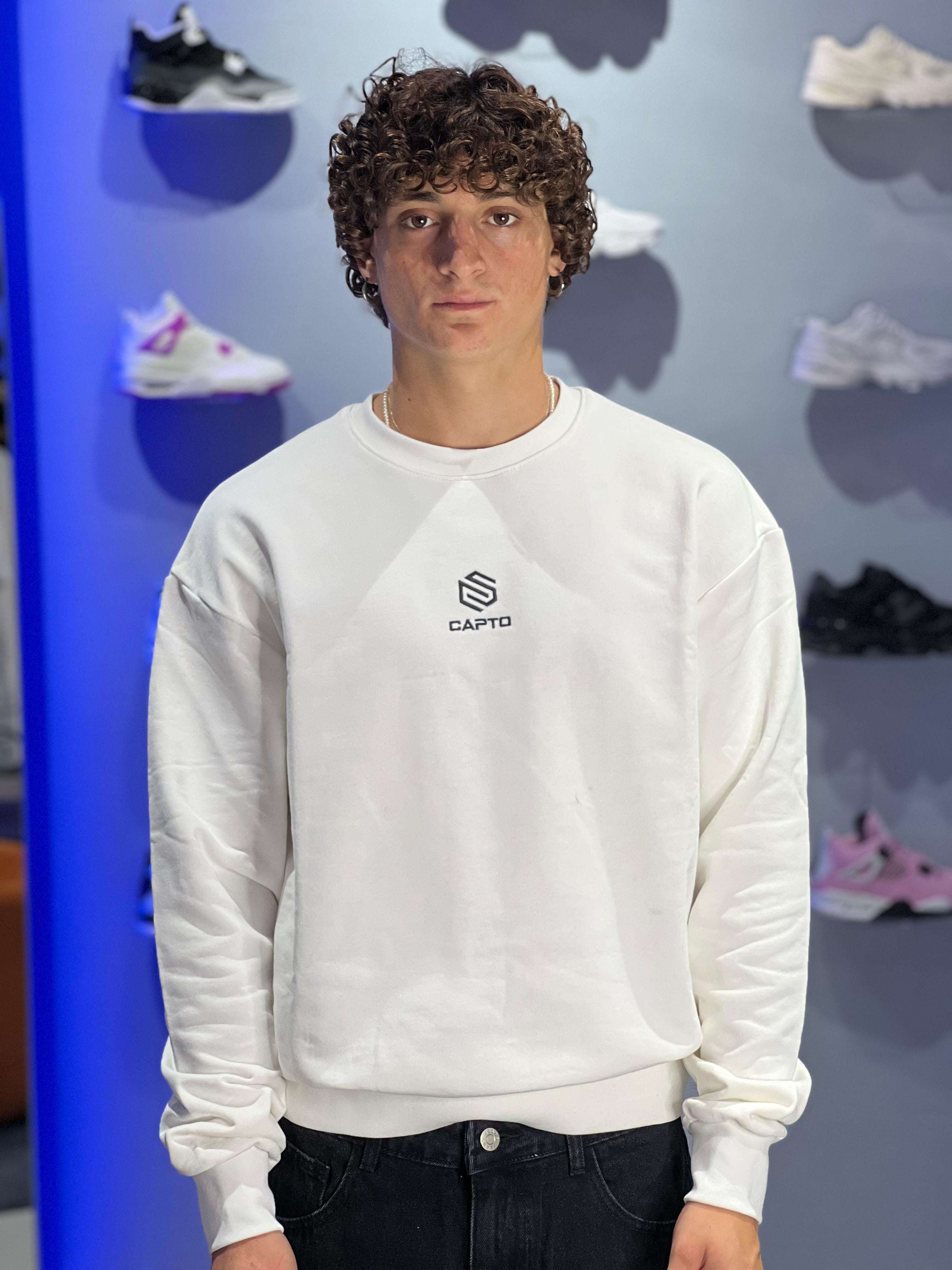 Felpa Capto Bianca – 100% Cotone Garzato