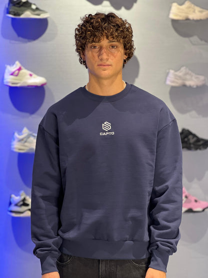 Felpa Capto Blu – 100% Cotone Garzato