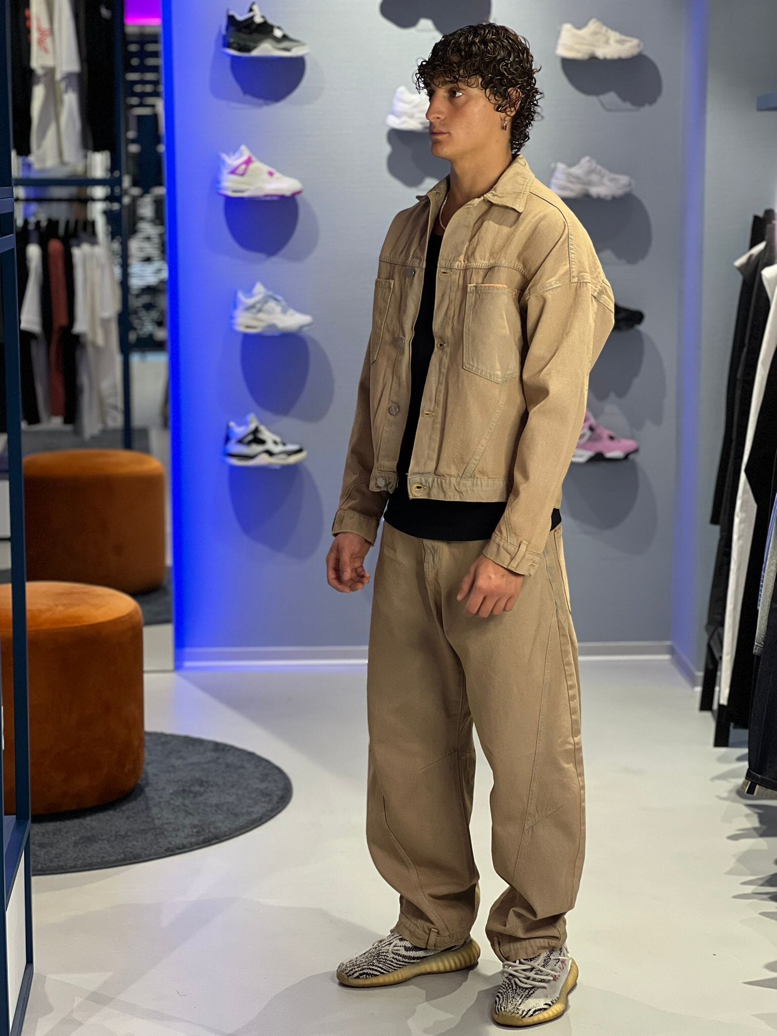 Coordinato Workwear Uomo – Giacca e Pantaloni in Denim Beige