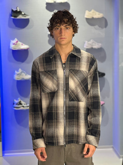 Camicia Solid in Flanella con Motivo a Quadri – Uomo