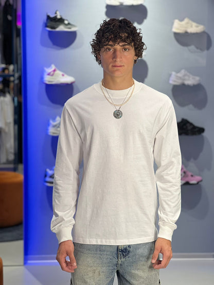 Longsleeve Solid in Cotone – White