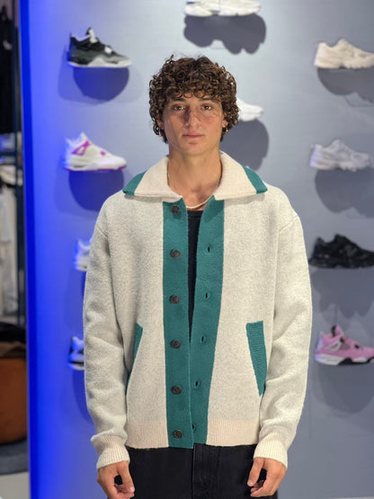 Cardigan College Solid con Dettaglio Grafico "25"