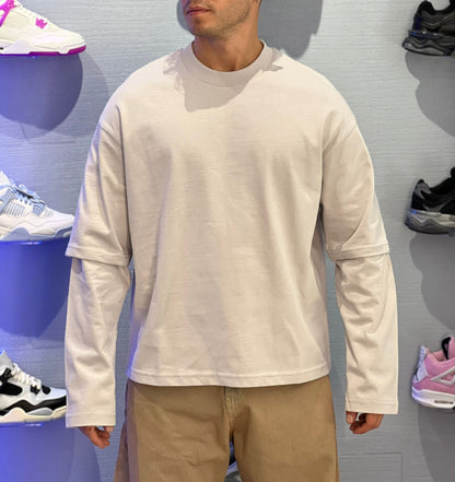 T-shirt doppia manica Panna