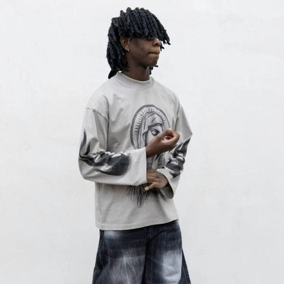 T-shirt Longsleeve Virgin Grigio Cemento