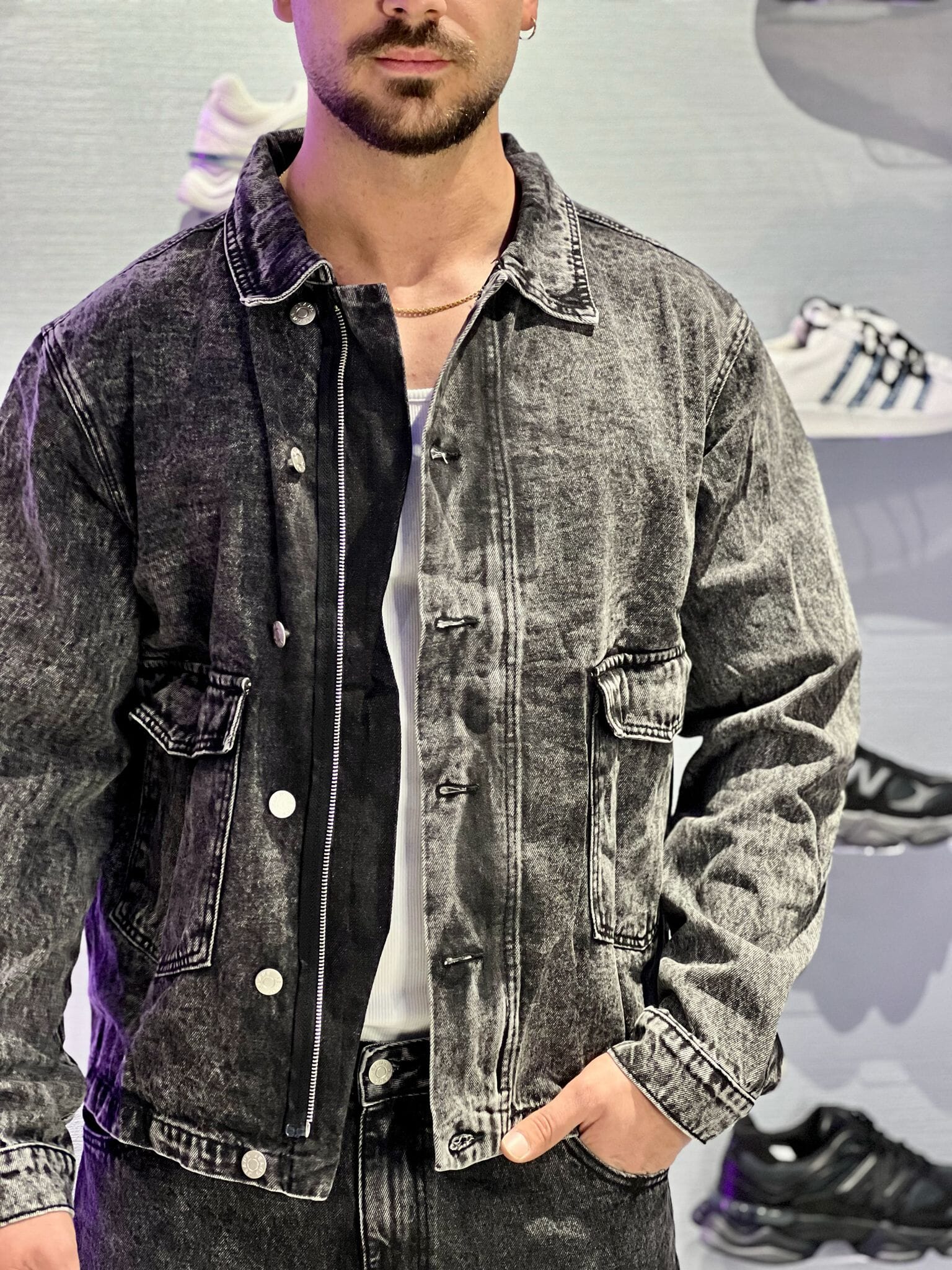 Coordinato Denim Washed Uomo