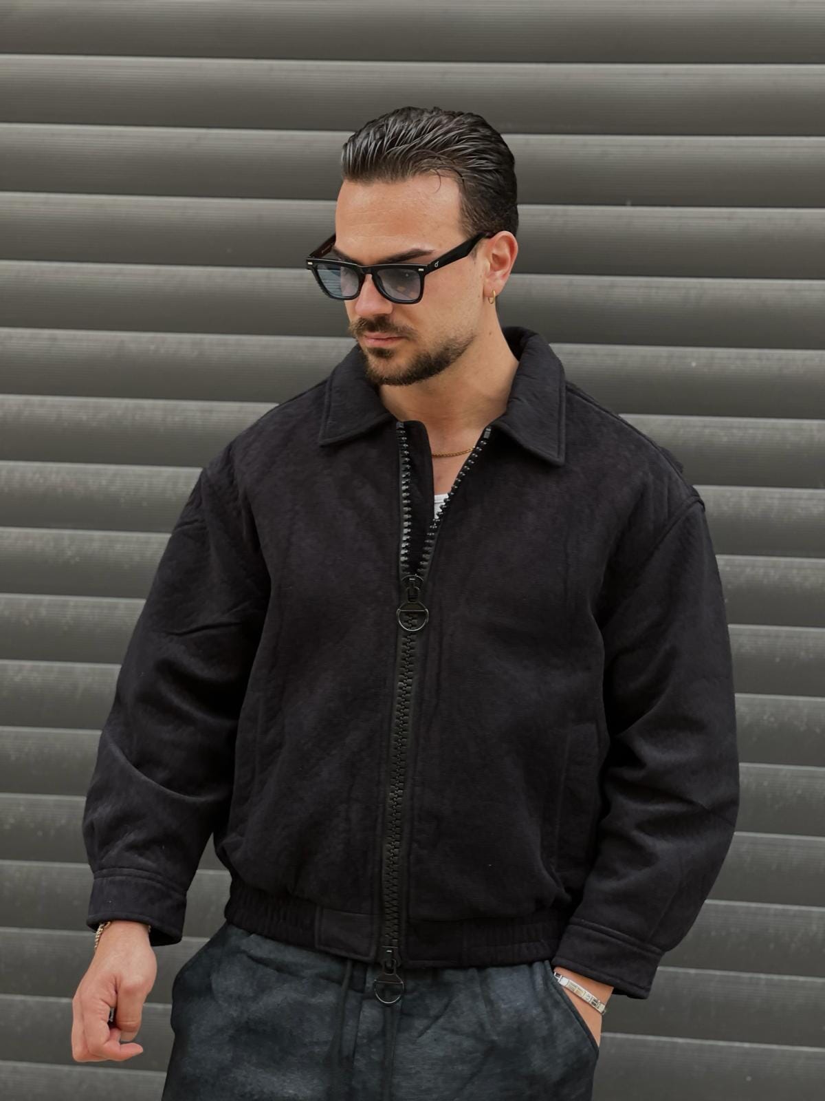 Giubbotto Tech Suede Nero