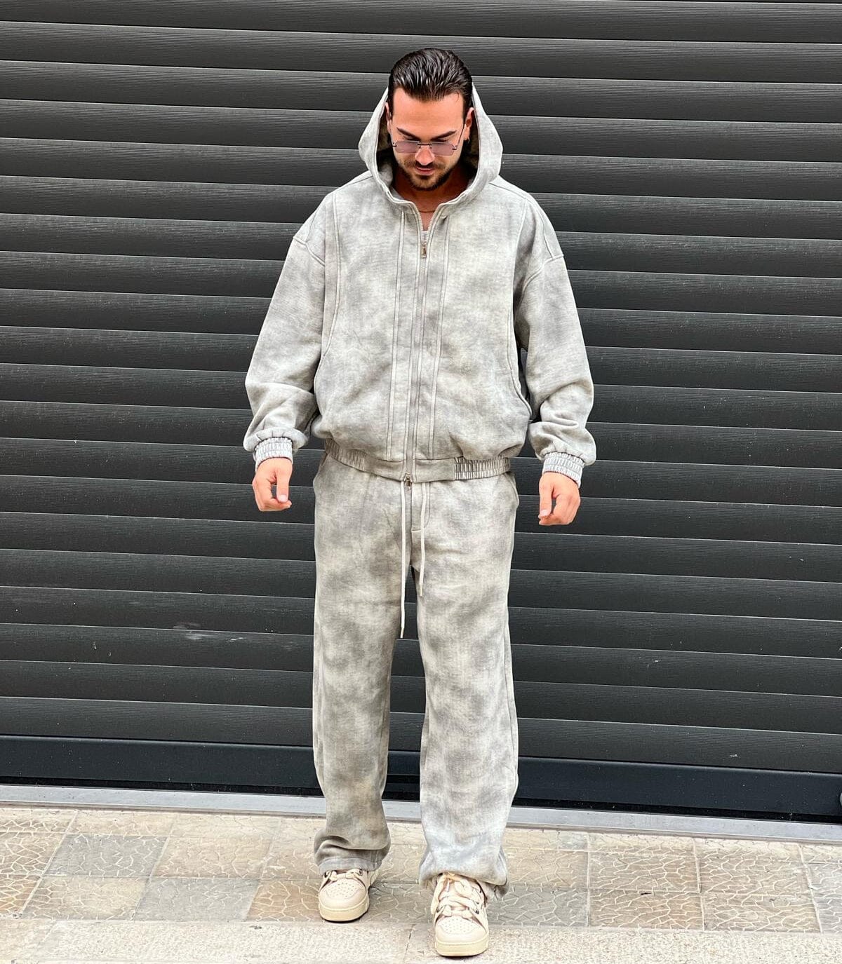 Coordinato Tuta Marmorizzata Grigia