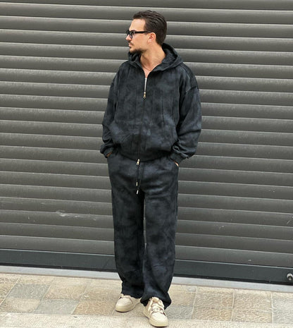 Coordinato Tuta Marmorizzata Nera