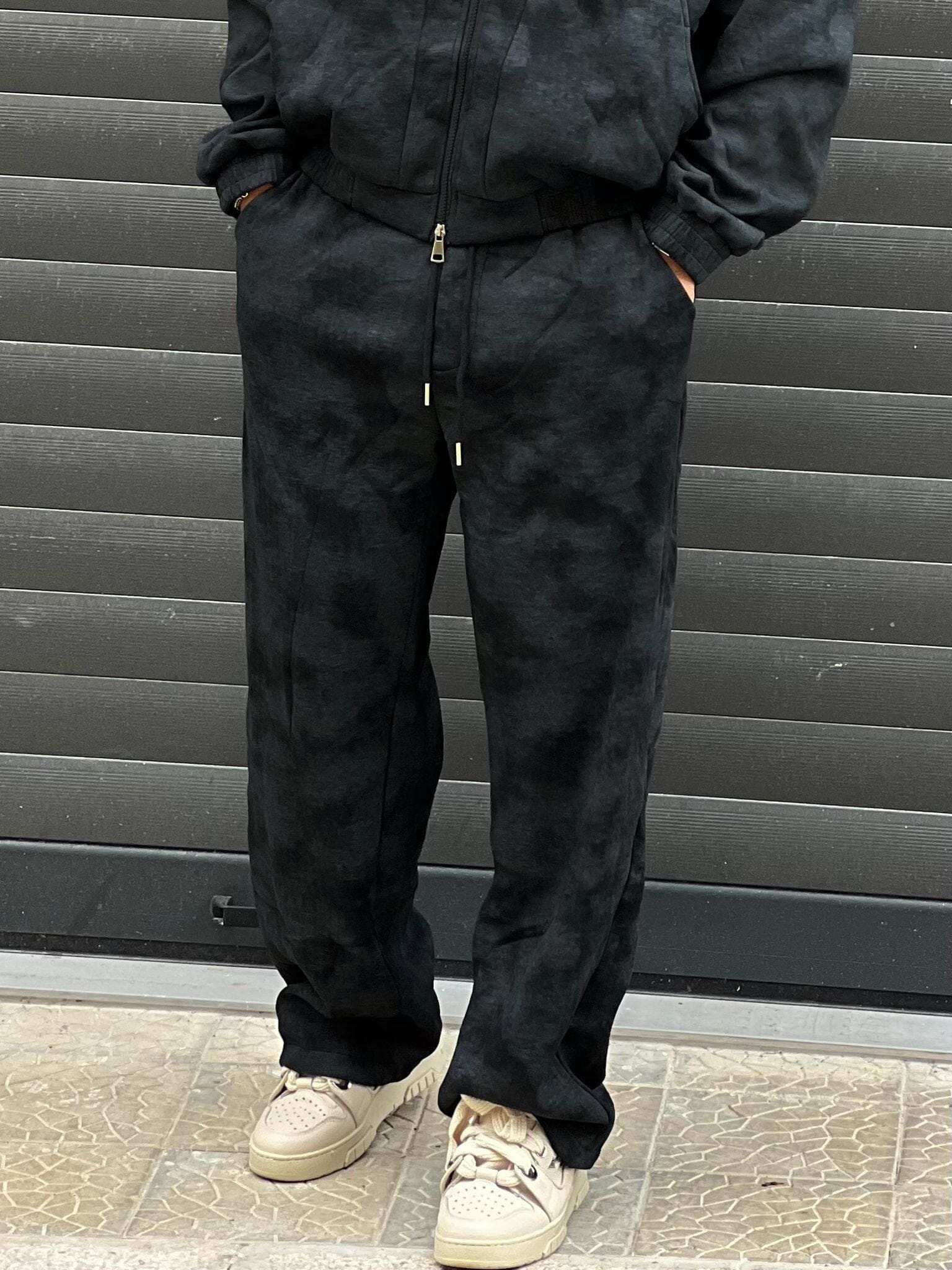 Coordinato Tuta Marmorizzata Nera