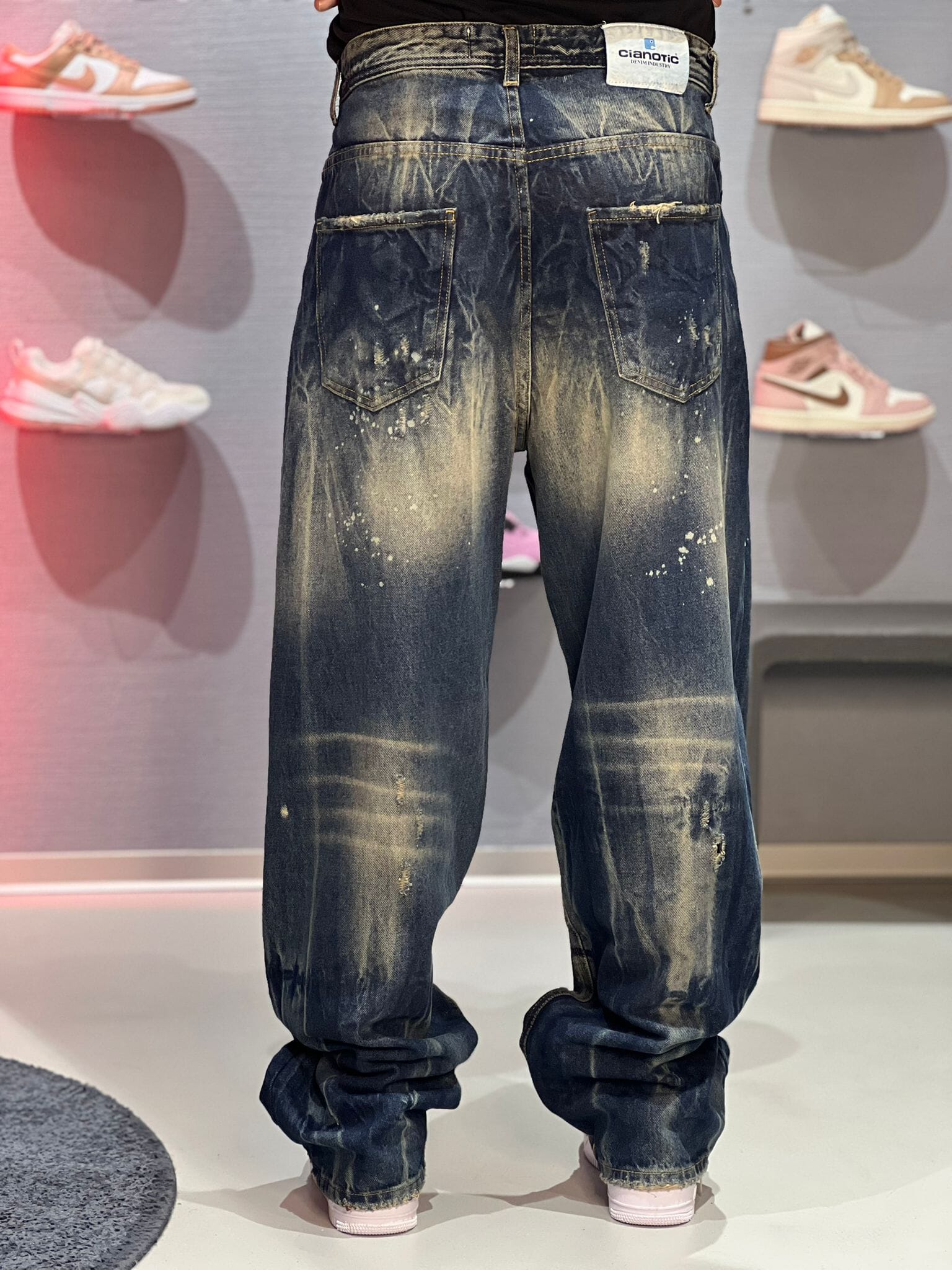 Jeans Baggy Paint Effect Cianotic