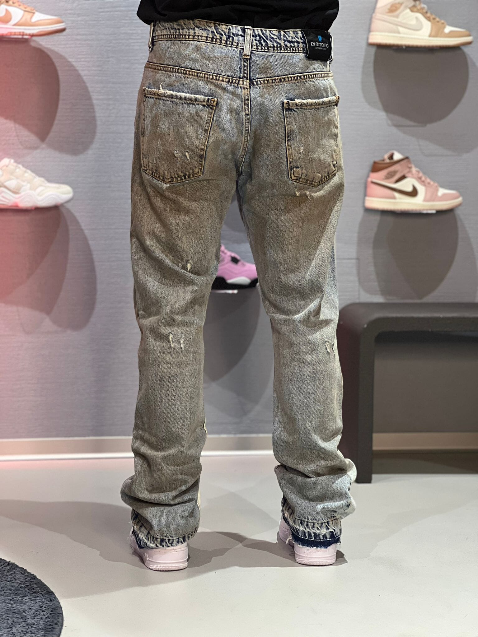 Jeans Flare Two-Tone Destroyed Cianotic